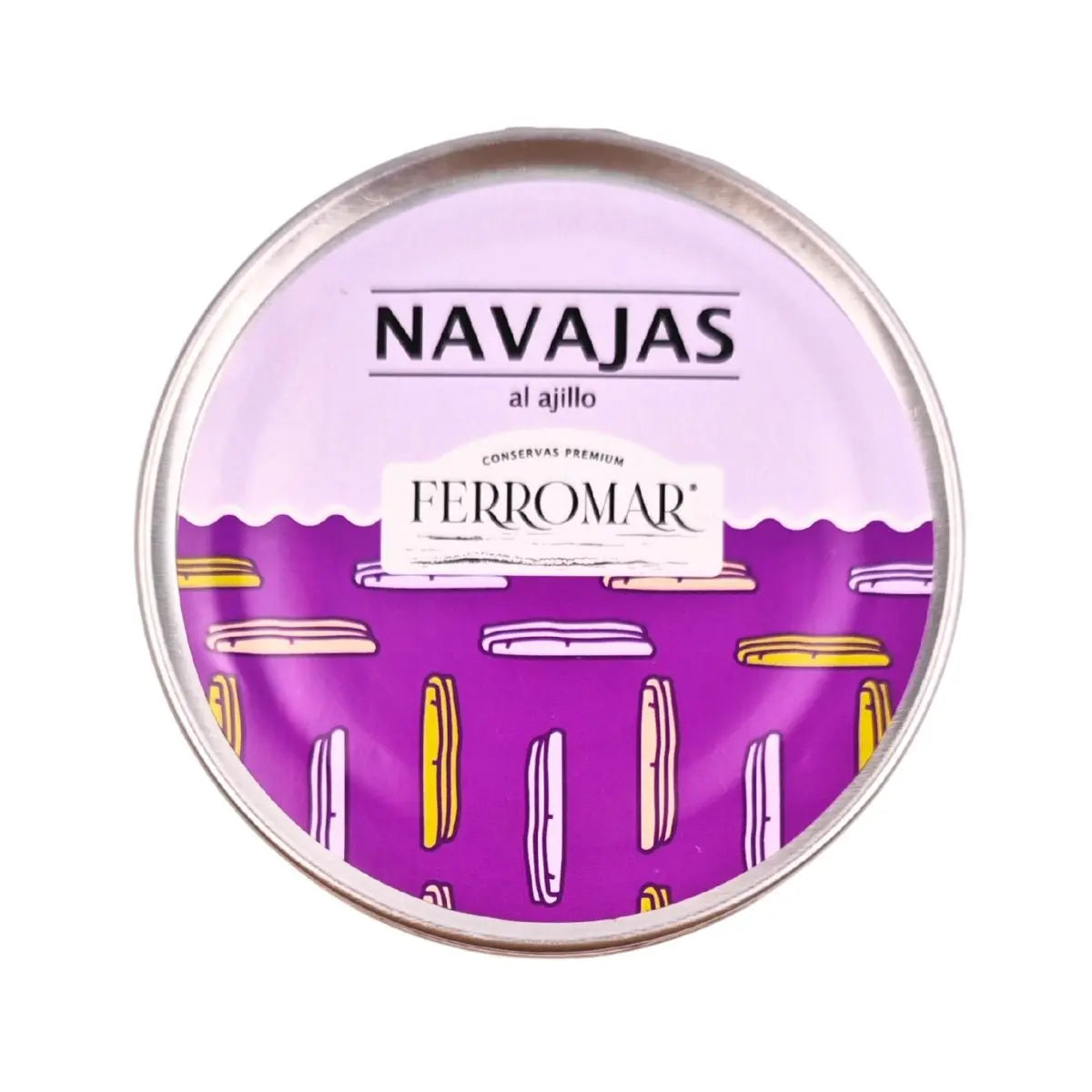 Navajas en Aceite de Oliva con Ajo y Guindilla Conservas FerroMar